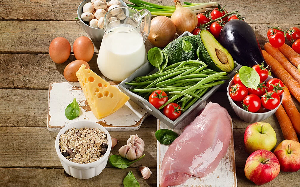 Gemüse, Hülsenfrüchte und Fleisch